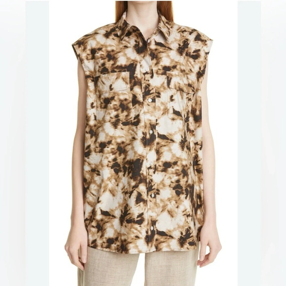 SAMSOE SAMSOE SLEEVLESS OVERSIZED TEA
SHIRT TOP - CAMO CLAY - Picture 2 of 7